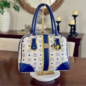 MCM Blue/Yellow Visetos Coated Large Bag